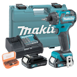 Taladro Atornillador BL 12V 2.0Ah DF032DSAE + Juego Puntas + Adaptador 10.8V