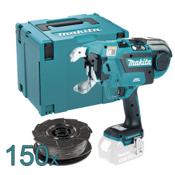 Atadora Ferralla MAKITA DTR181ZJ 18V BL 16X16mm + 150 Rollos Alambre 0.8mm + Maletin MakPac Atadoras de Ferralla