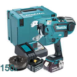 Atadora Ferralla MAKITA DTR181RTJ 18V BL 16X16mm + 150 Rollos Alambre + 2 Baterias 5.0Ah + Cargador Rapido + Maletin MakPac A...