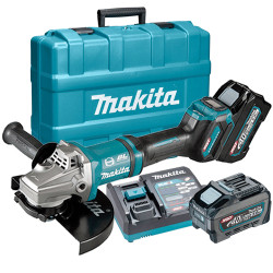 Amoladora MAKITA GA038GM201 230MM BL 40V XGT AFT AWS Anti-Restart + 2 Baterias 4.0Ah + Cargador Rapido + Maletin PVC 230mm