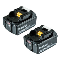 Kit P-84501 2 Bateria MAKITA 18V 5.0Ah LXT BL1850B + cargador dc18rc + makpac Baterías y cargadores