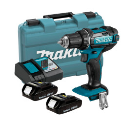 Taladro Combinado MAKITA DHP482RAJ 18V 62Nm Baterías 2.0Ah + JUEGO PUNTAS TOP OFERTAS 18V